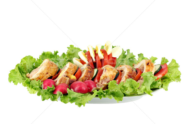 stuffed chicken meat with ham and cheese Stock photo © goce