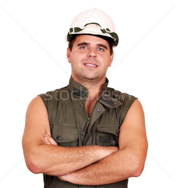 Ölarbeiter Porträt Lächeln Mann Arbeitnehmer Stock foto © goce