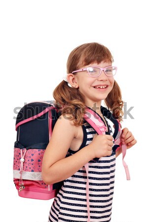 happy little girl with schoolbag Stock photo © goce