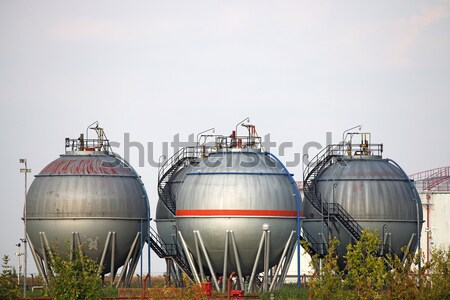 three oil tanks on field Stock photo © goce