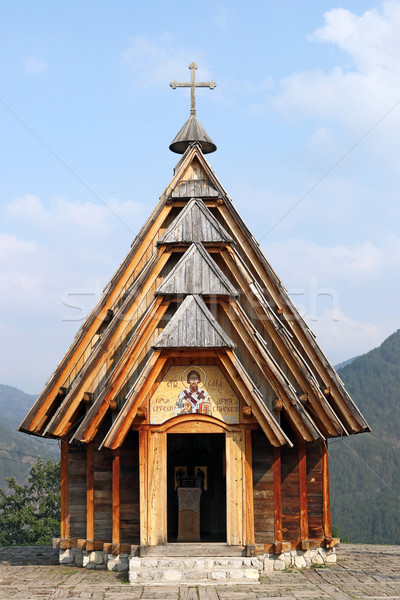 old wooden church on mountain Stock photo © goce