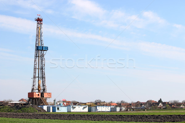 Land Öl Bohrinsel Bereich Bau industriellen Stock foto © goce