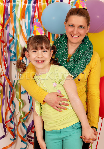happy daughter and mother birthday party Stock photo © goce