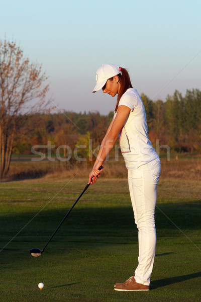 girl golf player preparing for shot Stock photo © goce
