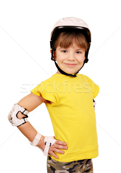 little girl with protective gear for roller skates Stock photo © goce