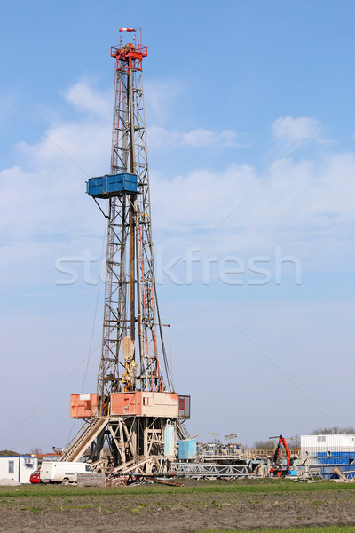 Stock foto: Land · Öl · Bohrinsel · Ausrüstung · Himmel · Technologie