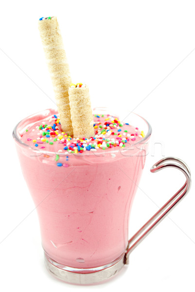strawberry frappe with wafer Stock photo © goce