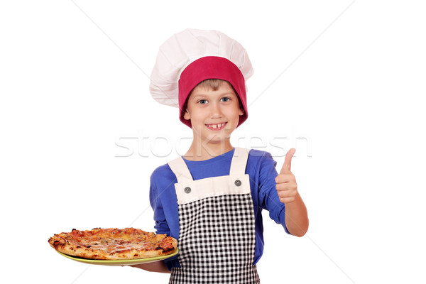 [[stock_photo]]: Chef · pouce · up · pizza · Kid