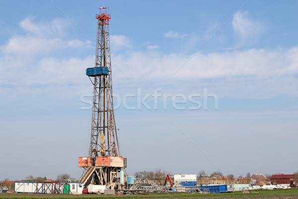 oil drilling rig on field Stock photo © goce