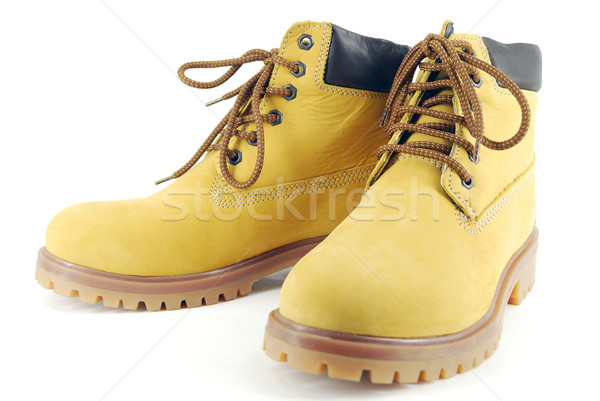 hiking boots on white Stock photo © goce