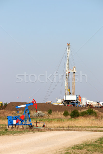 pump jack and oil drilling rig in the oilfield Stock photo © goce