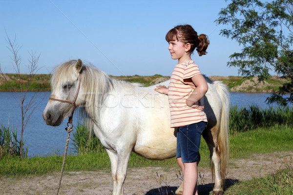 Сток-фото: девочку · пони · лошади · девушки · области · Kid