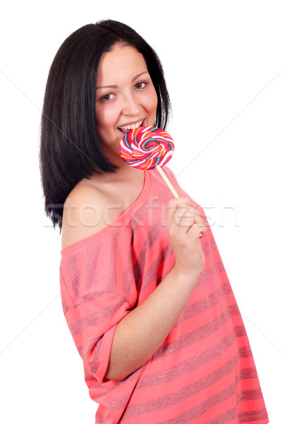 Lollipop donna bellezza teen candy Foto d'archivio © goce