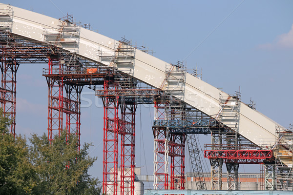 Neue Brücke konkrete arc Baustelle Rahmen Stock foto © goce