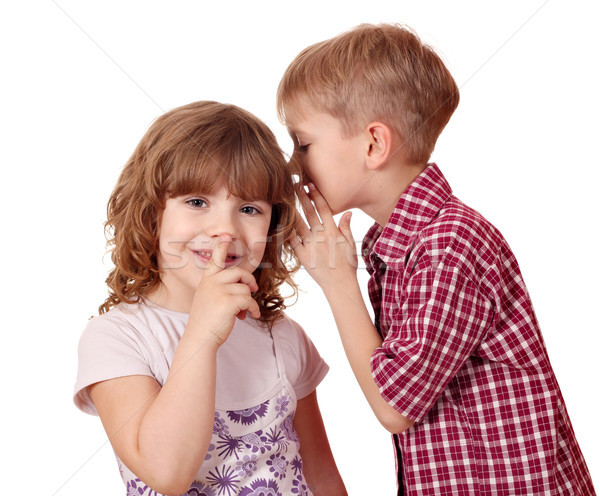 boy whispering a secret little girl  Stock photo © goce