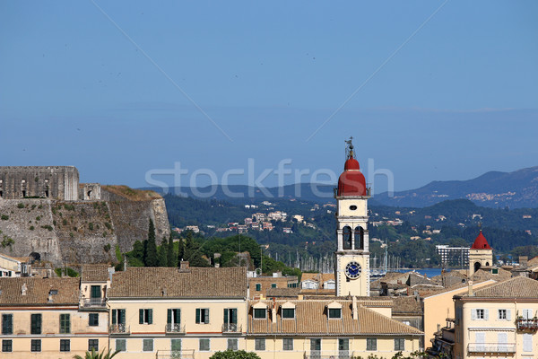 bell tower of Saint Spiridon church Corfu town Greece Stock photo © goce