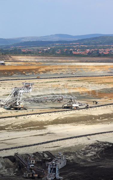 Abrir carvão mina maquinaria industrial poluição Foto stock © goce