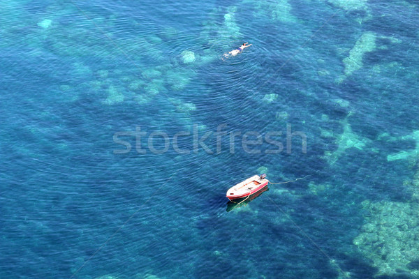 A man swims in the sea summer season Stock photo © goce