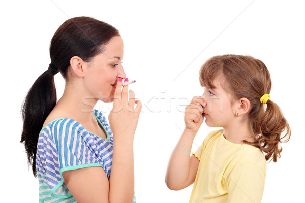 Fumare può causare asma bambini donna Foto d'archivio © goce