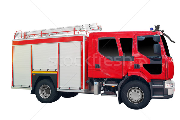 пожарная машина изолированный белый огня помочь красный Сток-фото © goce