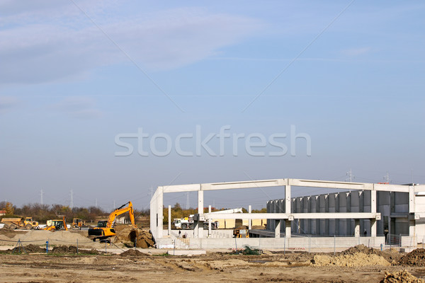 new factory construction site with machinery Stock photo © goce