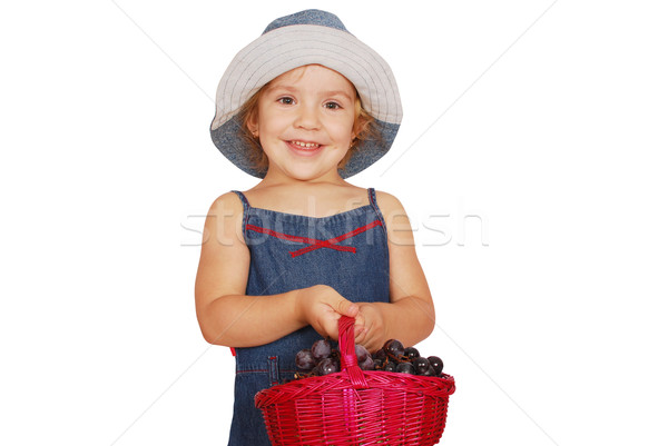 little girl holding basket with grape Stock photo © goce