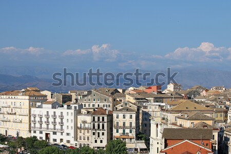 old buildings Corfu town cityscape Stock photo © goce