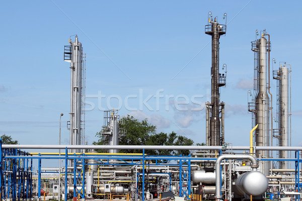 Raffineria industria petrolifera cielo fabbrica olio nube Foto d'archivio © goce