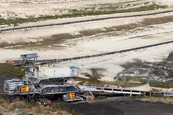 Open pit coal mine with heavy machinery mining industry Stock photo © goce