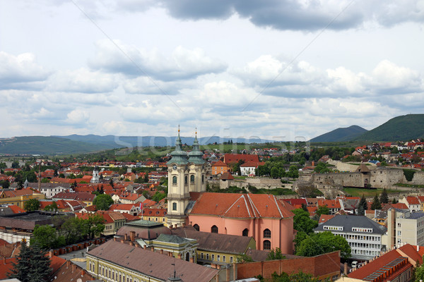 church and fortress Eger Hungary cityscape Stock photo © goce