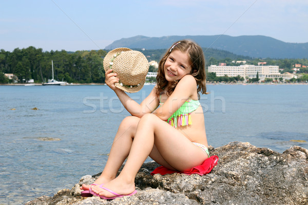 happy little girl on summer vacation Stock photo © goce