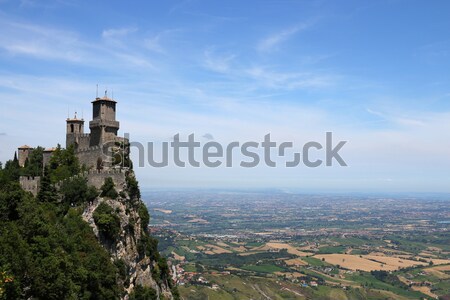 [[stock_photo]]: Saint-Marin · forteresse · Italie · ciel · arbre · mur