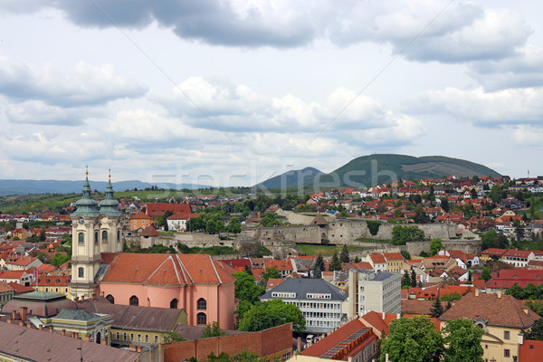 old buildings church and fortress Eger Hungary cityscape Stock photo © goce