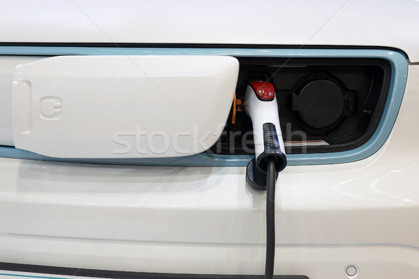 electric car is charging front view Stock photo © goce