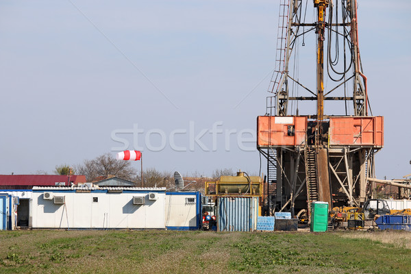 land oil drilling rig and equipment Stock photo © goce