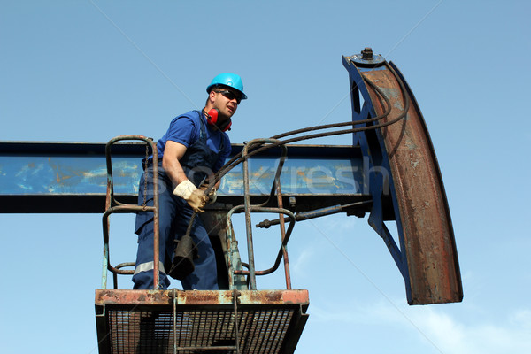 Stock photo: worker working in the oil field