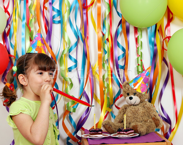 Happy little girl birthday party Stock photo © goce