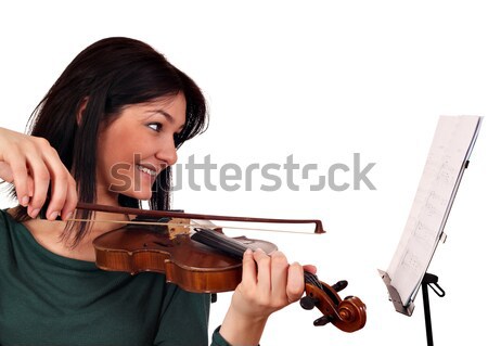 Stock photo: beautiful girl play violin