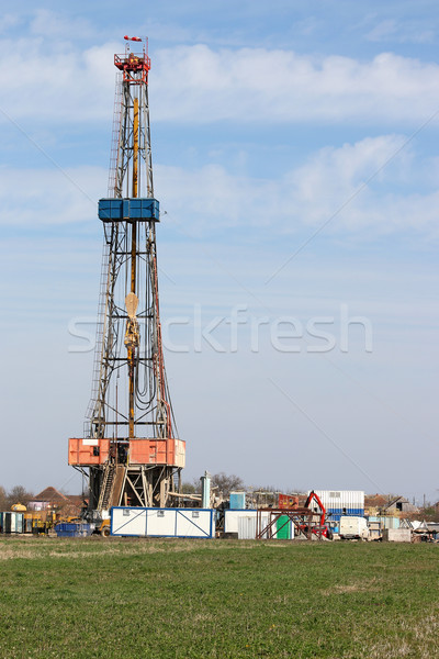 Öl Bohrinsel Himmel Technologie Bereich blau Stock foto © goce