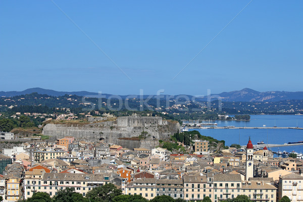 Corfu town and new fortress cityscape Greece summer season Stock photo © goce