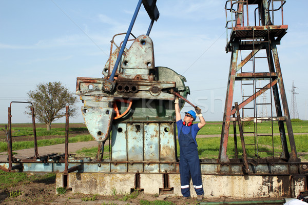 oil worker working on oilfield Stock photo © goce