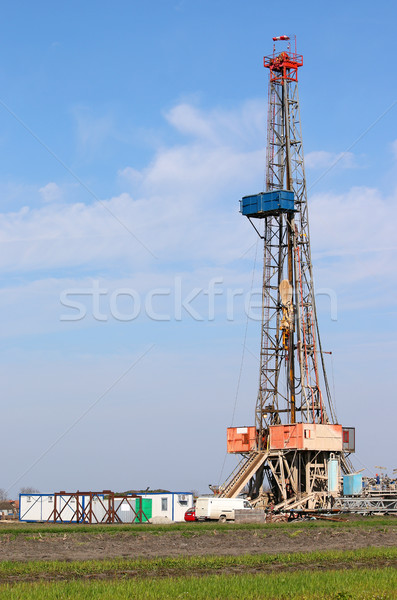 Land Öl Bohrinsel Bergbau Industrie Bau Stock foto © goce
