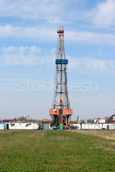 Land oil drilling rig on field Stock photo © goce