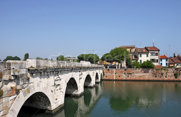 old stone Tiberius bridge landmark Rimini Italy Stock photo © goce