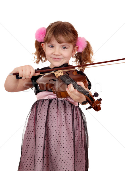 Belle petite fille jouer violon portrait enfant [[stock_photo]] © goce