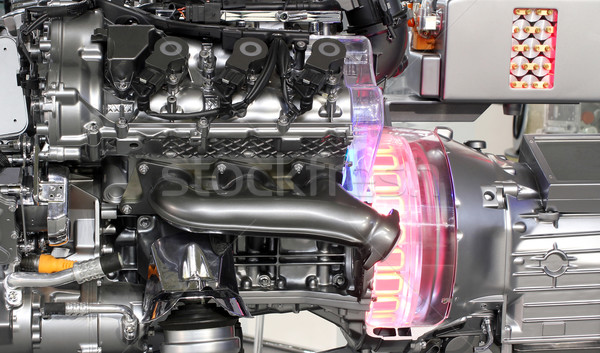 Auto ibrido motore primo piano tecnologia velocità Foto d'archivio © goce
