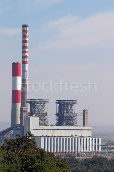 Stok fotoğraf: Elektrik · santralı · güç · enerji · sanayi · inşaat · duman