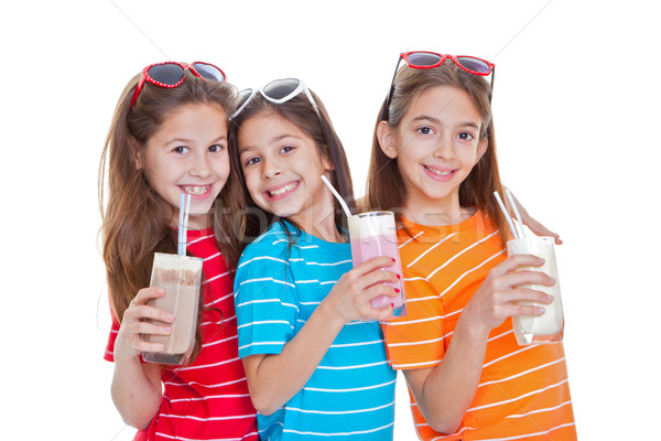 children drinking milk drinks Stock photo © godfer