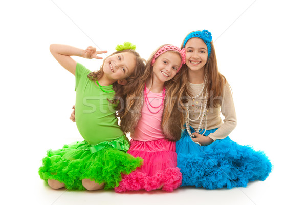 little girls with perfect teeth Stock photo © godfer