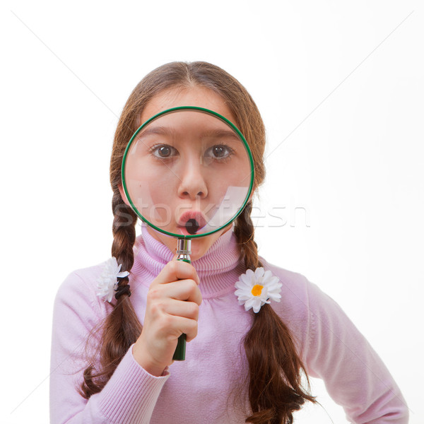 child magnifying glass Stock photo © godfer